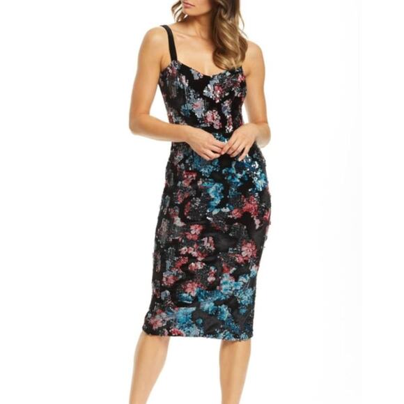 Dress the Population Dresses & Skirts - Dress the Population Lynda Sequin Bodycon Dress Demi Velvet Sequin Sheath Dress